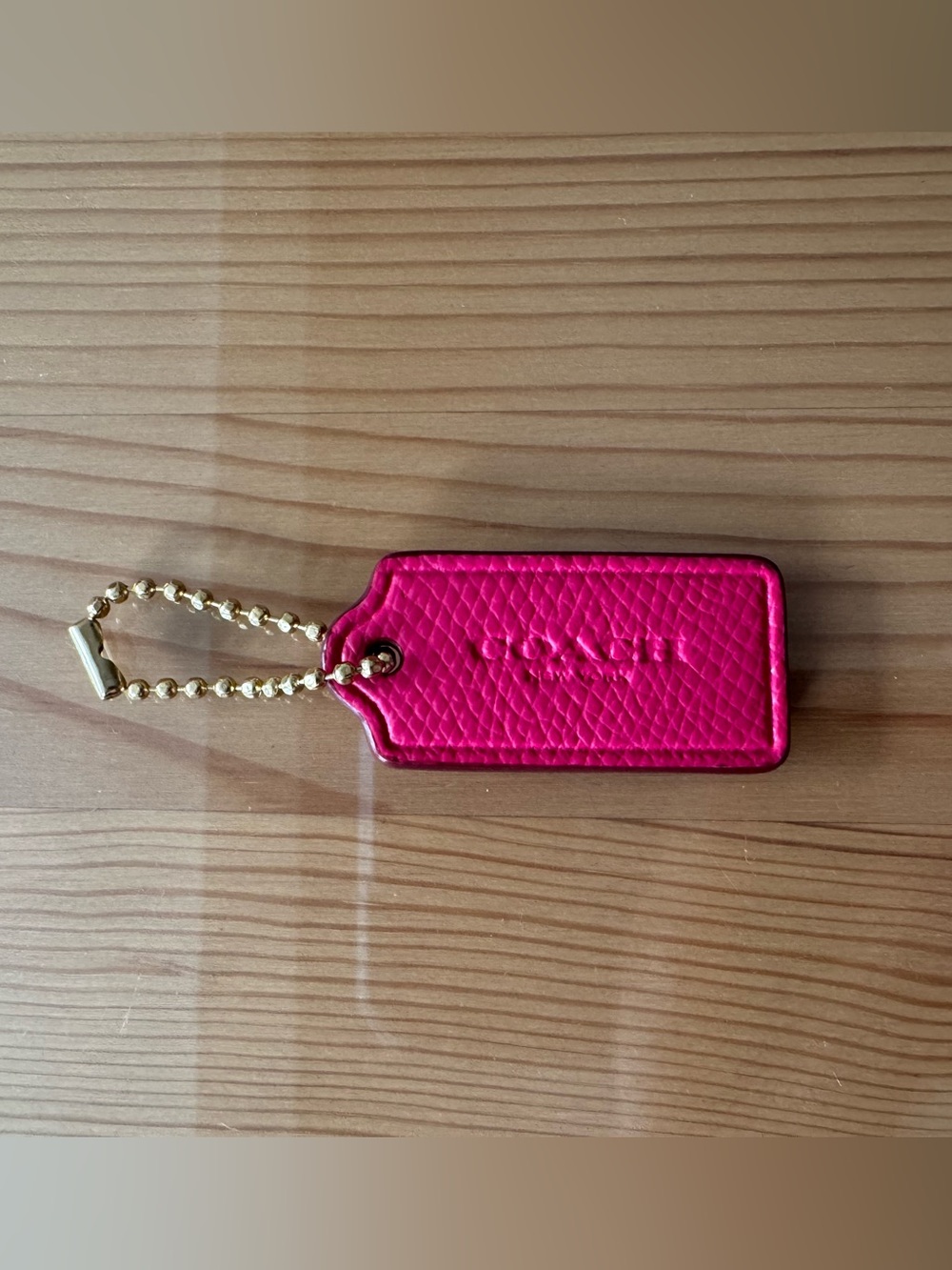 Coach Hot Pink Pebbled Leather Hang Tag